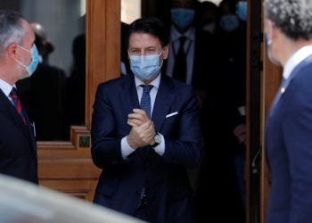 Italian Prime Minister Giuseppe Conte leaves Senate, as the spread of the coronavirus disease (COVID-19) continues, in Rome, Italy May 20, 2020. REUTERS/Remo Casilli