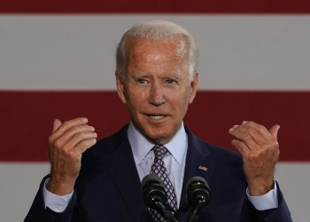 Democratic nominee for president Joe Biden gives a speech to workers after touring McGregor Industries in Dunmore, Pennsylvania on July 9, 2020. (Photo by TIMOTHY A. CLARY / AFP) (Photo by TIMOTHY A. CLARY/AFP via Getty Images)