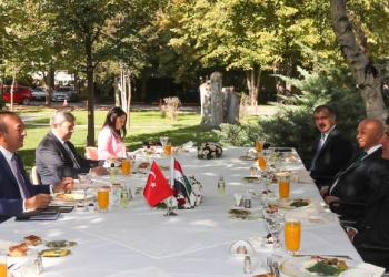 ANKARA, TURKEY - SEPTEMBER 4: Turkish Foreign Minister Mevlut Cavusoglu (L) meets Nechirvan Barzani, leader of Iraq's Kurdish Regional Government in Ankara, Turkey on September 04, 2020. ( Cem Özdel - Anadolu Agency )
