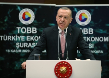 Türkiye Cumhurbaşkanı Recep Tayyip Erdoğan, TOBB Türkiye Ekonomi Şurası'na katılarak konuşma yaptı. ( Mustafa Kamacı - Anadolu Ajansı )
