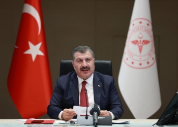 Sağlık Bakanı Fahrettin Koca, Koronavirüs Bilim Kurulu toplantısının ardından açıklamalarda bulundu. ( Aytuğ Can Sencar - Anadolu Ajansı )