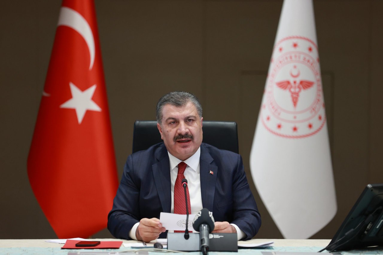 Sağlık Bakanı Fahrettin Koca, Koronavirüs Bilim Kurulu toplantısının ardından açıklamalarda bulundu. ( Aytuğ Can Sencar - Anadolu Ajansı )