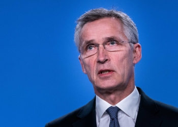 NATO Secretary General Jens Stoltenberg delivers a speech during a press conference at the end of The North Atlantic Council meeting focused on the situation concerning Iran, at the Ambassadorial level, at NATO Headquarters, in Brussel, on January 6, 2020. - NATO chief Jens Stoltenberg warned on January 6, 2020 that Iran must avoid "further violence and provocations", after the alliance held emergency talks on the growing crisis in the Middle East. (Photo by Kenzo TRIBOUILLARD / AFP) (Photo by KENZO TRIBOUILLARD/AFP via Getty Images)
