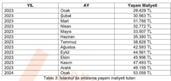 İstanbul’da yaşamanın maliyeti üç asgari ücreti aştı - Resim : 2